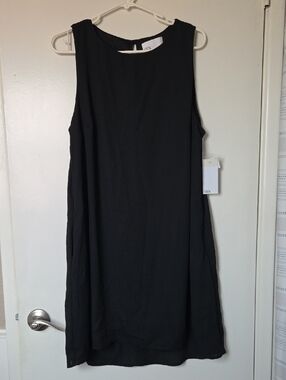 Nordstrom Black Sleeveless Mini Shift Dress